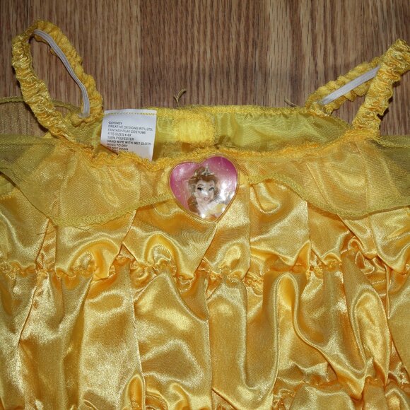 Girls Disney Size 4-6X Yellow Top Skirt & Shoes Princess Play Halloween Costume - Picture 3 of 11